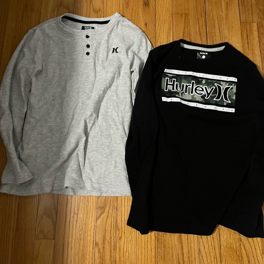 Hurley Kids Gray and Black Long Sleeve thermal